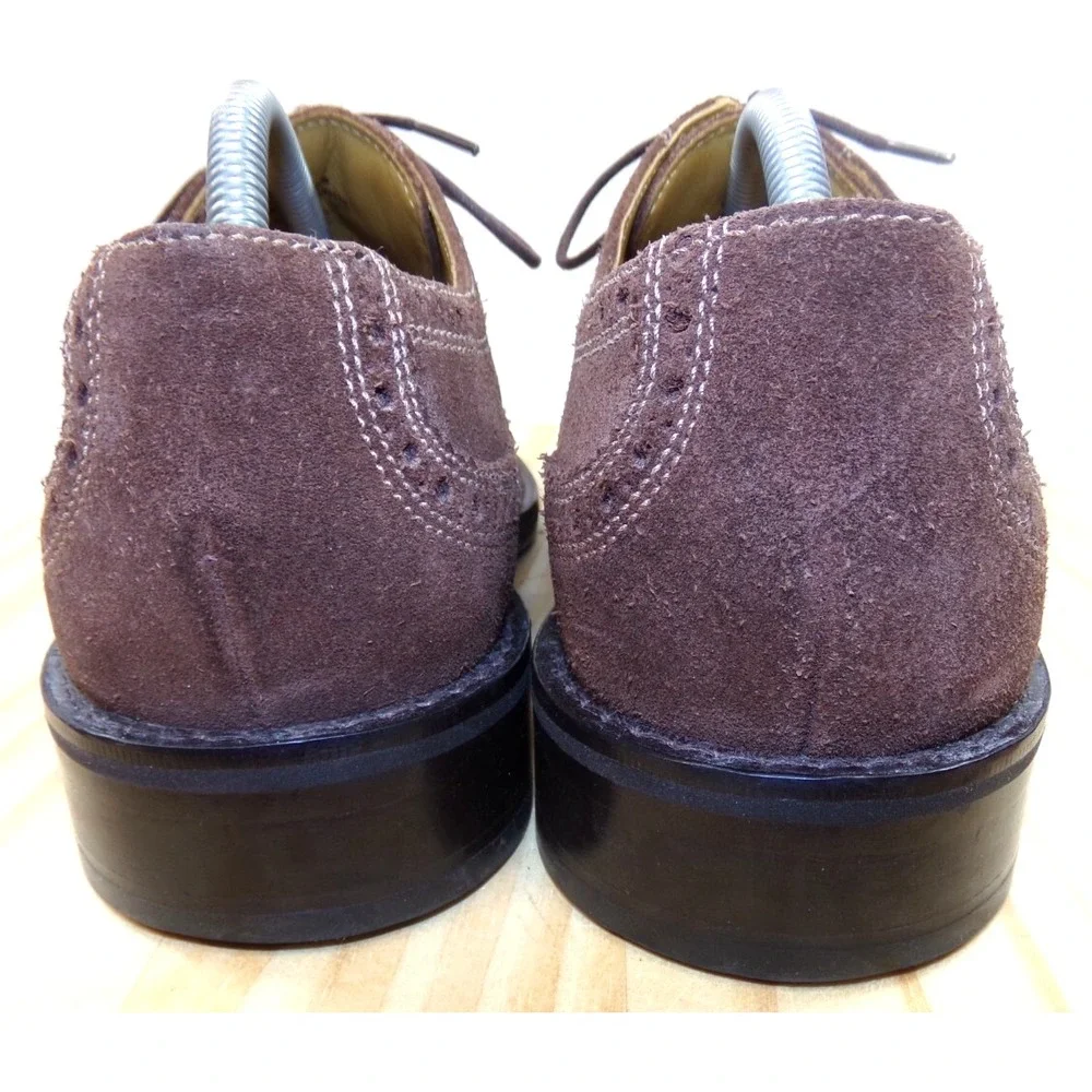 Cole Haan Air Wingtips Mens Brown Suede Size 9.5 Lace Up Oxfords Dress Shoes Vtg